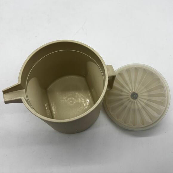 Vtg Tupperware Condiment Harvest Gold Caddy 757-9 Almond Creamer 1414-2 Spoon - Picture 8 of 10